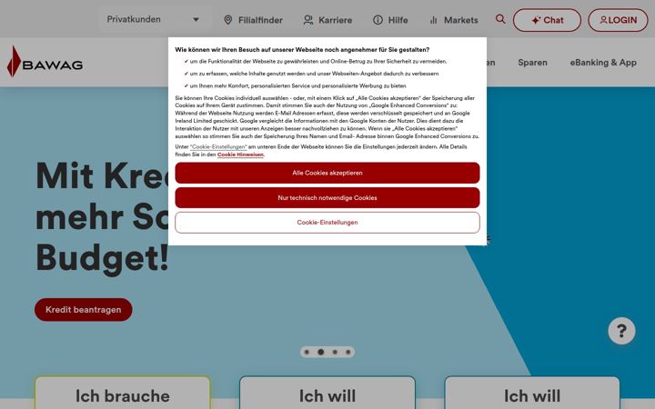 Screenshot of bawag.at