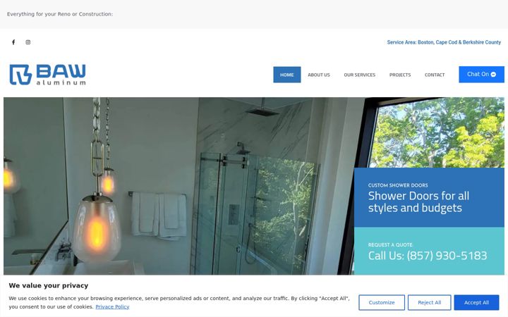 Screenshot of bawwindows.com