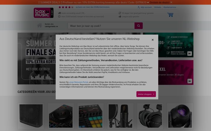Screenshot of bax-shop.de