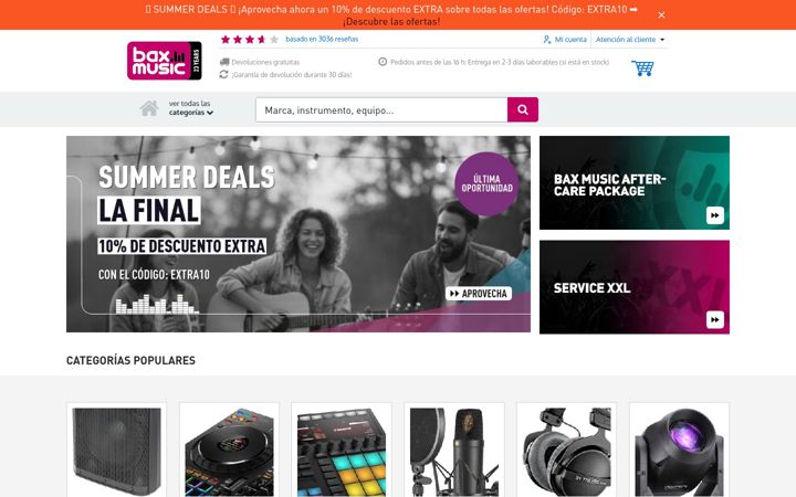 Screenshot of bax-shop.es