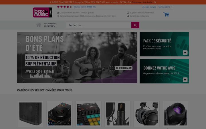Screenshot of bax-shop.fr