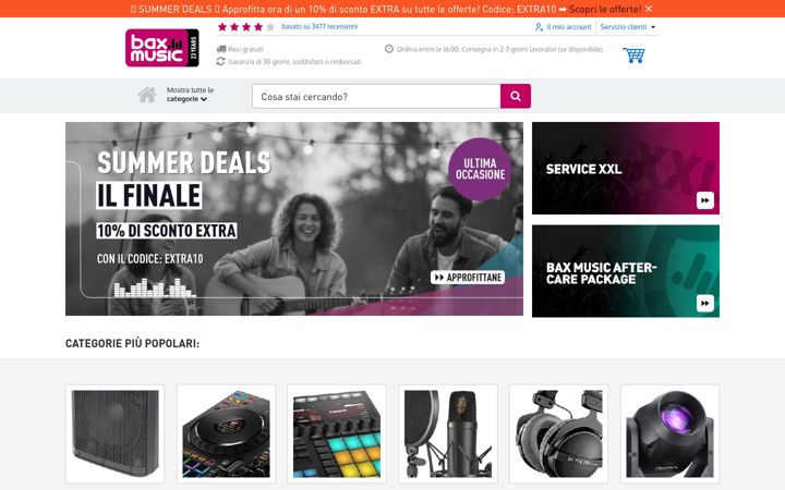 Screenshot of bax-shop.it