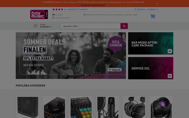 Screenshot of bax-shop.se