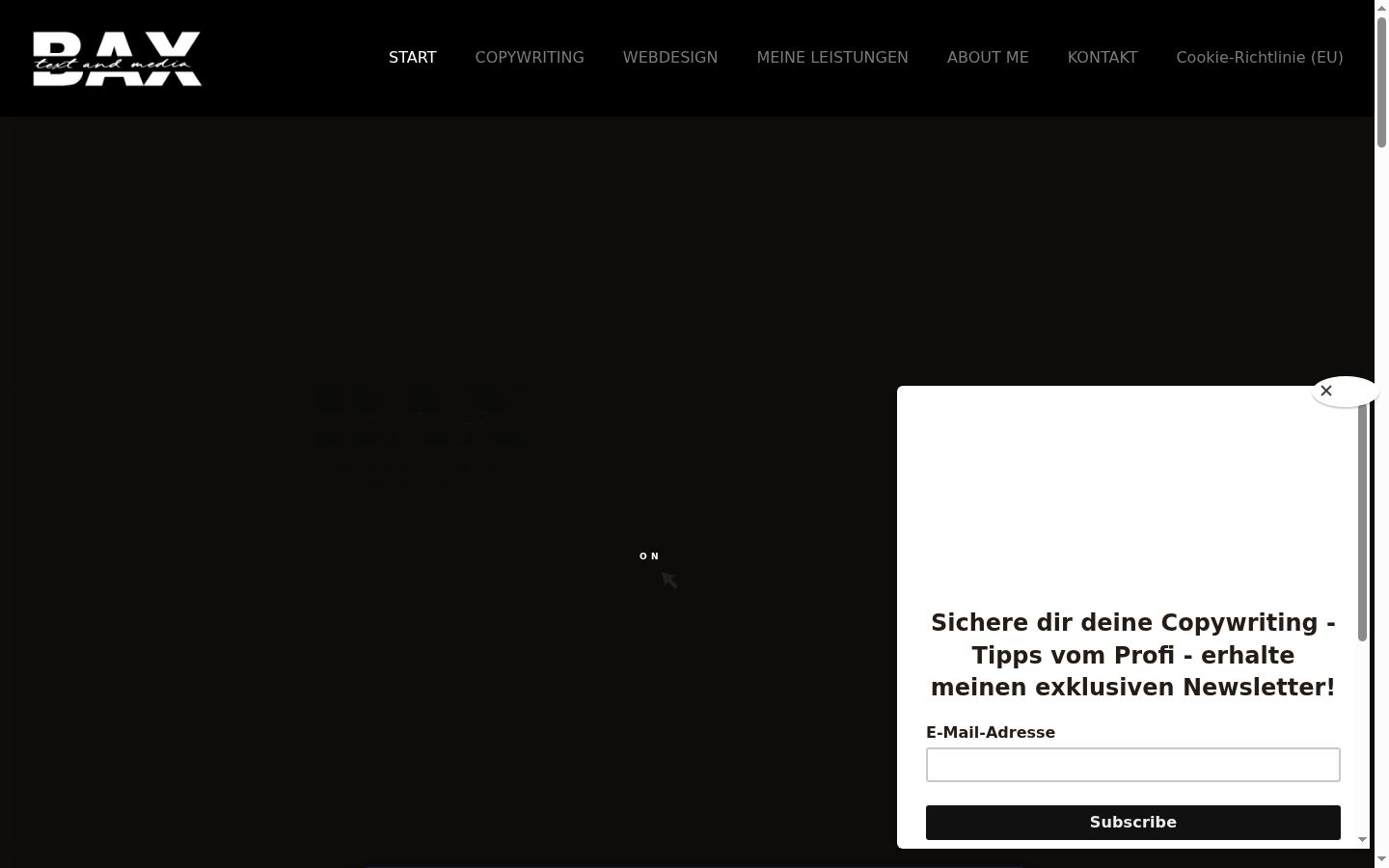 Captura de ecrã do banner de consentimento apresentado antes de qualquer interação