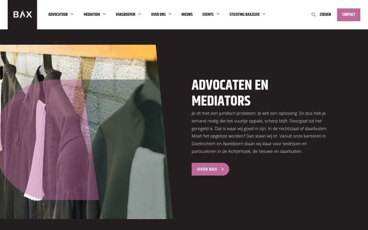 Captura de pantalla de baxadvocaten.nl