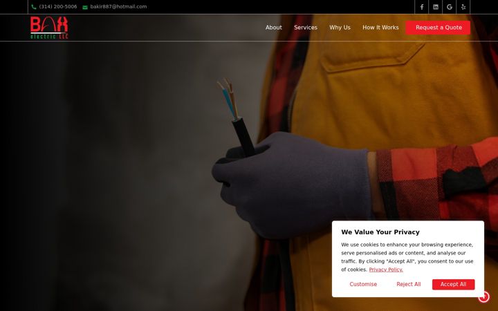 Screenshot of baxelectricstl.com