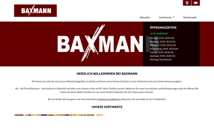 Screenshot von baxmann-gt.de