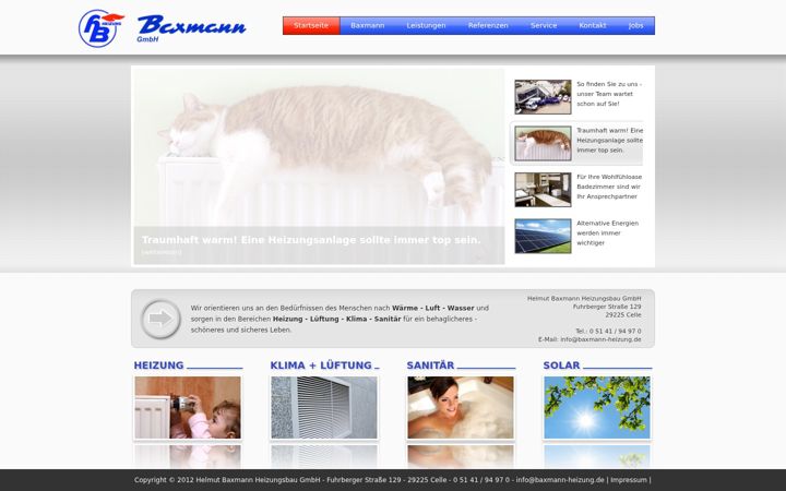 Screenshot of baxmann-heizung.de