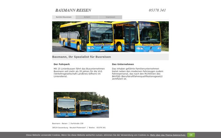 Screenshot of baxmann-reisen.de