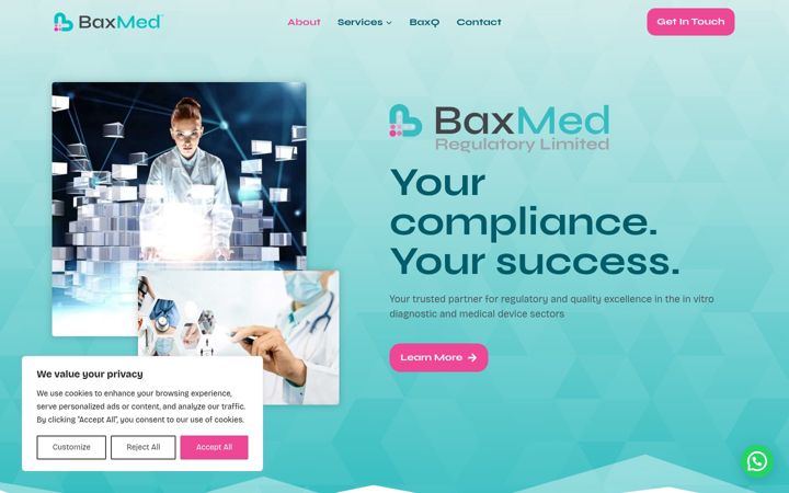 Screenshot of baxmed.co.uk