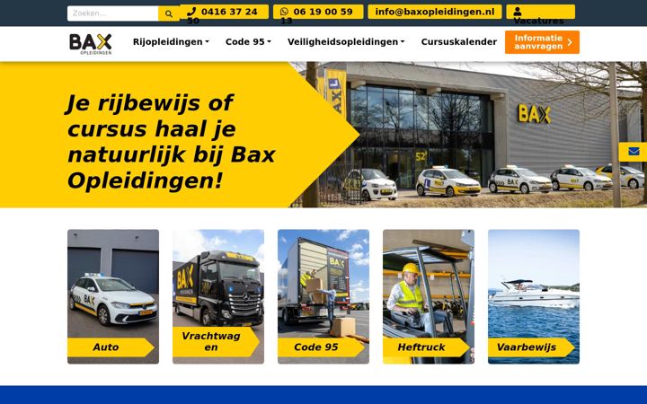 Skjermbilde av baxopleidingen.nl