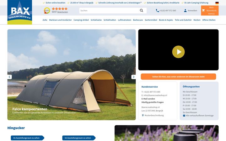 Screenshot von baxrecreatieshop.de