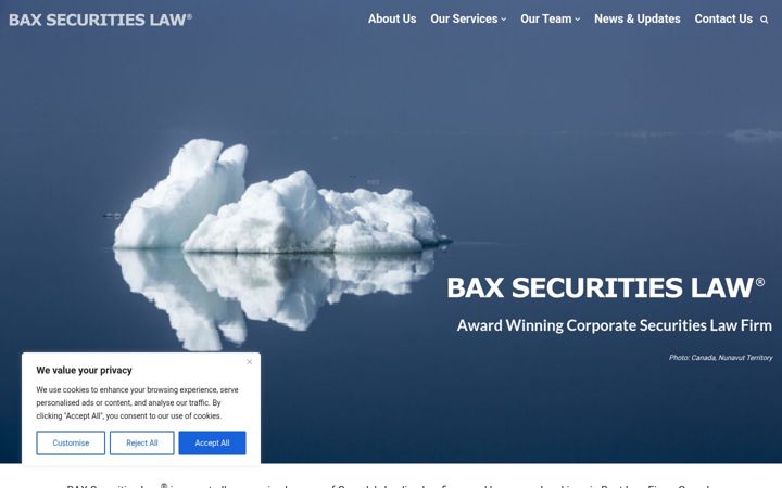 Screenshot of baxsecuritieslaw.com