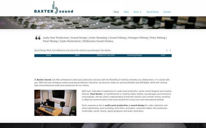 Skjámynd af baxtersound.com.au
