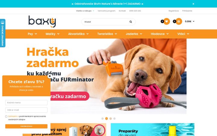 Snímek obrazovky baxy.sk
