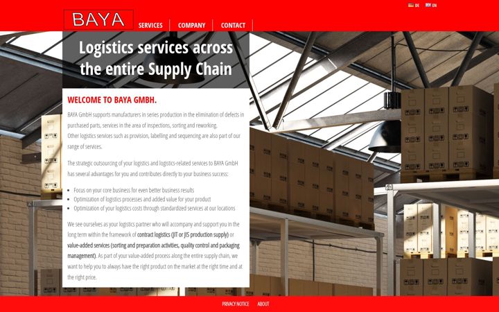 Screenshot of baya-gmbh.com