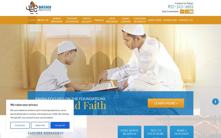 Екранна снимка на bayaninstitute.org