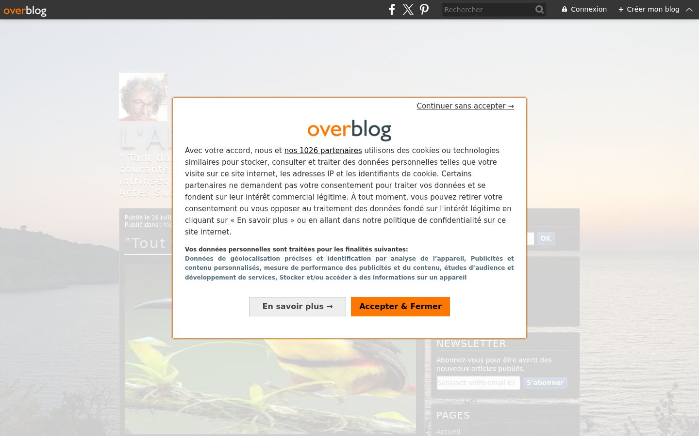 Screenshot tal-banner tal-kunsens muri qabel kwalunkwe interazzjoni