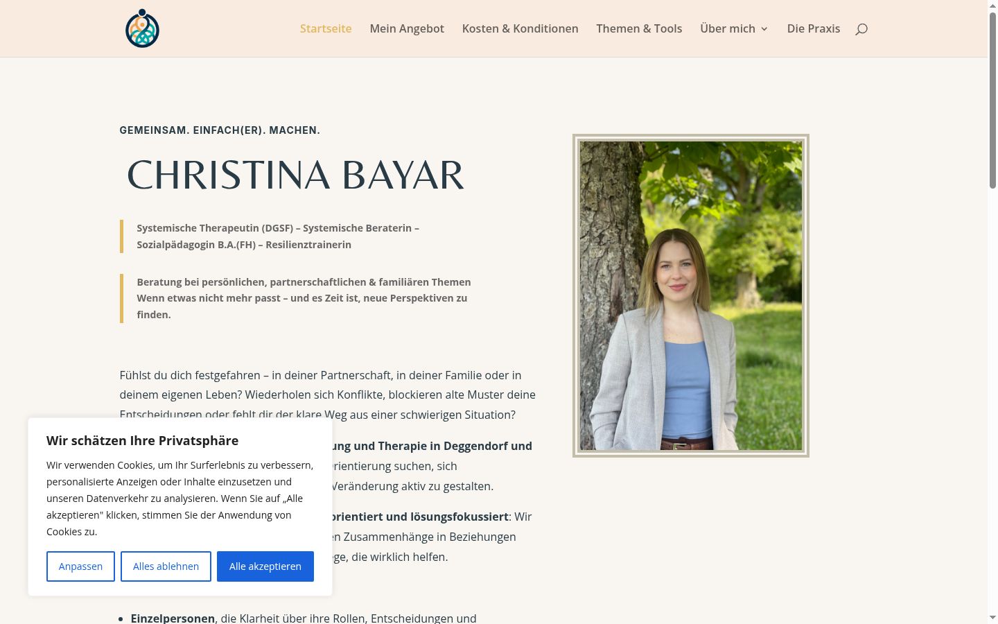 Skärmbild av samtyckesbannern som visades före någon interaktion