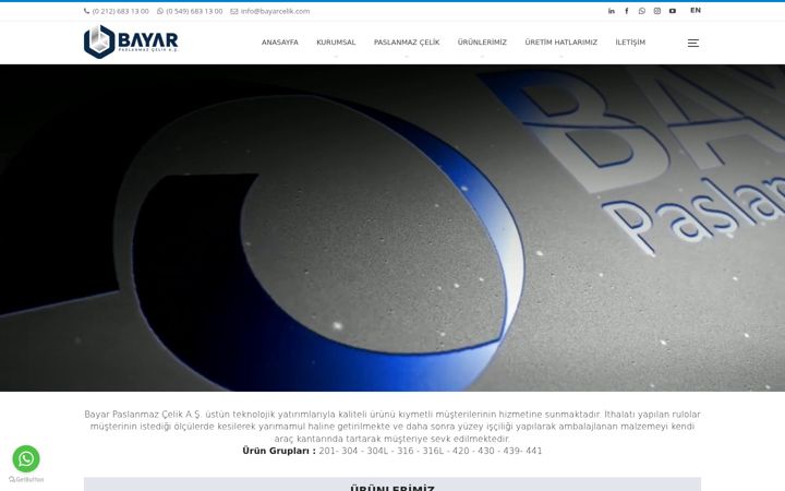 Screenshot of bayarcelik.com