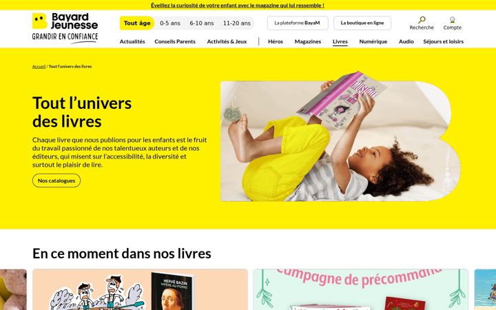 Screenshot of bayard-editions.com