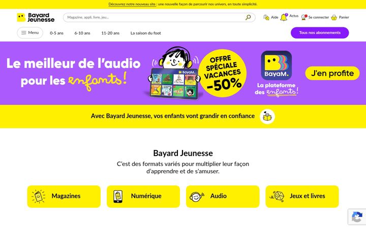 Screenshot of bayard-jeunesse.com