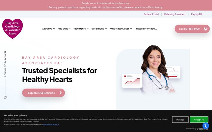 Screenshot of bayareacardiology.com