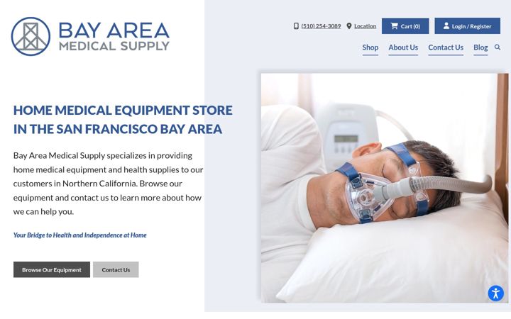 Screenshot of bayareamedsupply.com