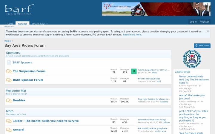 Screenshot of bayarearidersforum.com