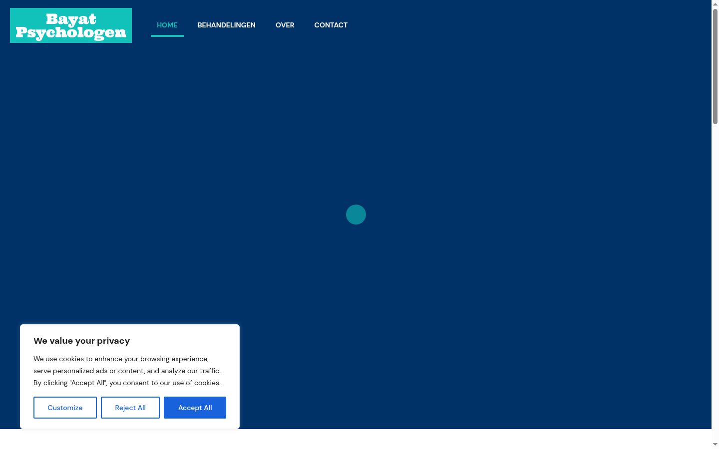 Screenshot of the consent banner shown before any interaction