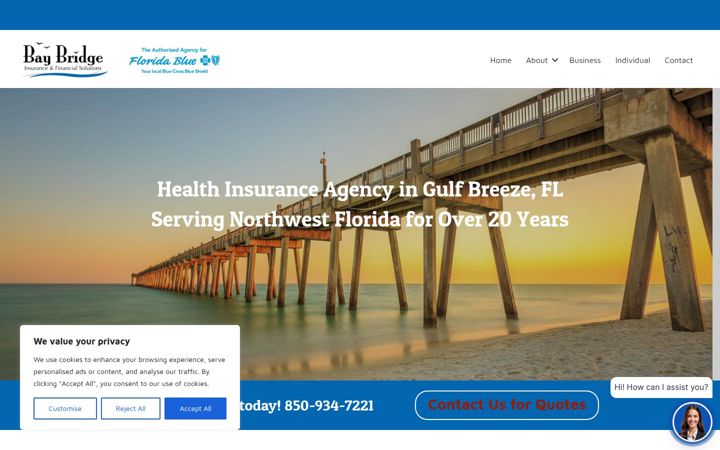 Screenshot of baybridgeinsurance.com