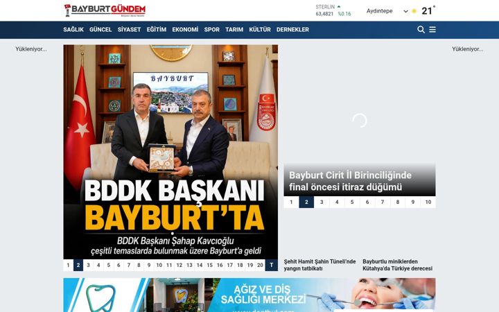 Screenshot of bayburtgundem.com
