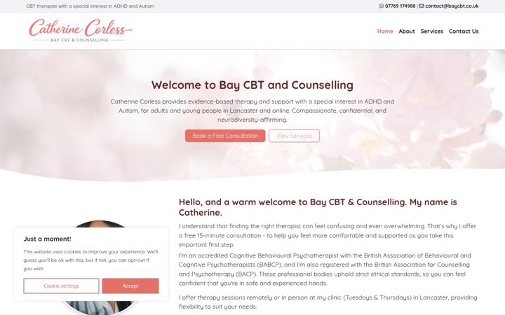 Screenshot of baycbt.co.uk