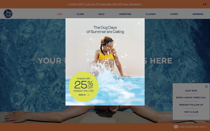 Screenshot of bayclubs.com