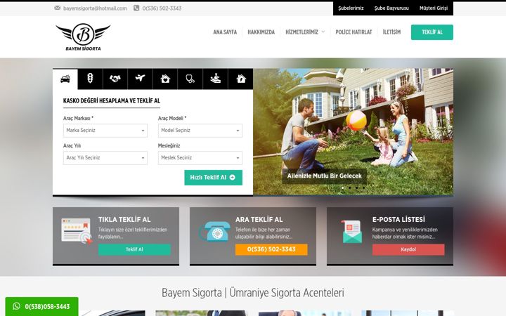 Screenshot of bayemsigorta.com.tr