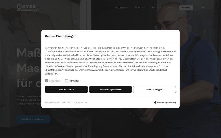 Snímek obrazovky bayer-maschinenbau.de