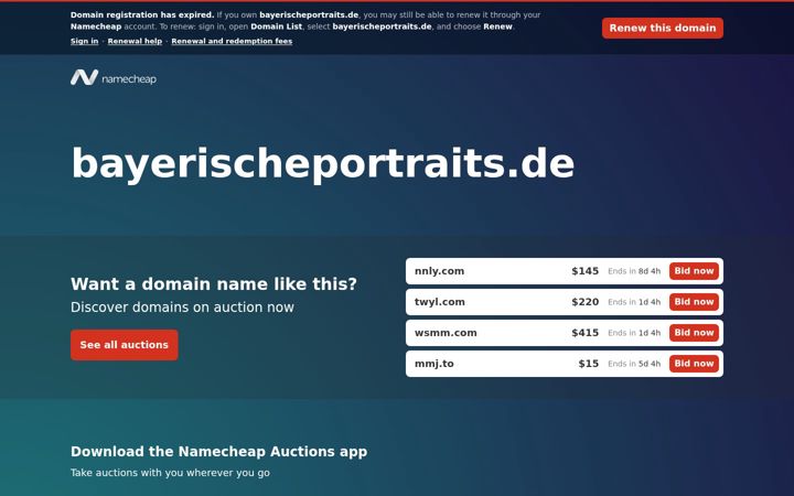 Screenshot of bayerischeportraits.de