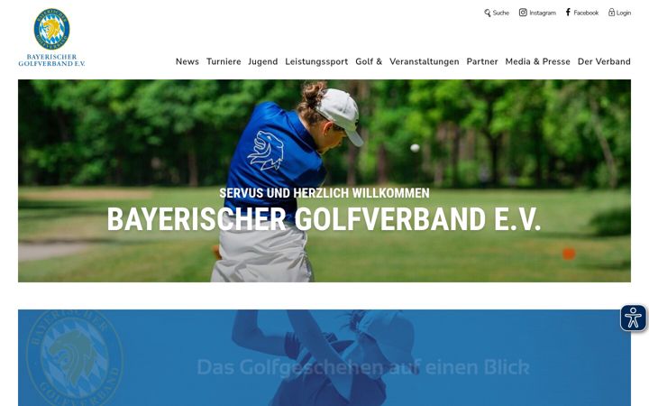 Captură de ecran a bayerischer-golfverband.de