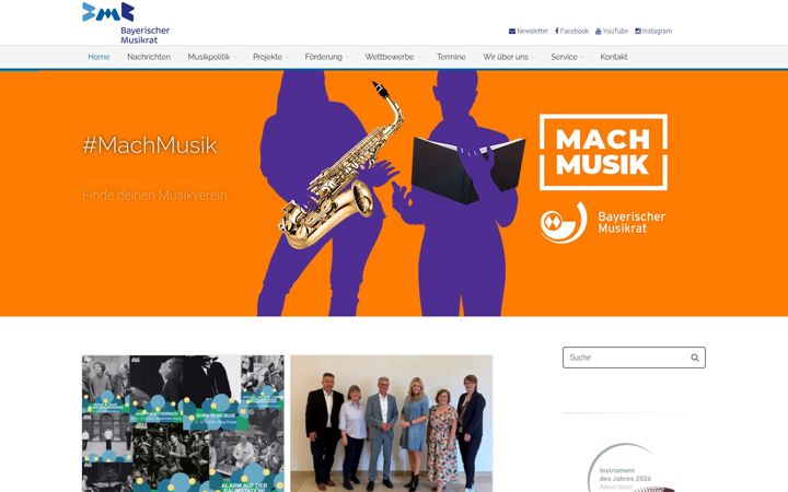 Screenshot of bayerischer-musikrat.de