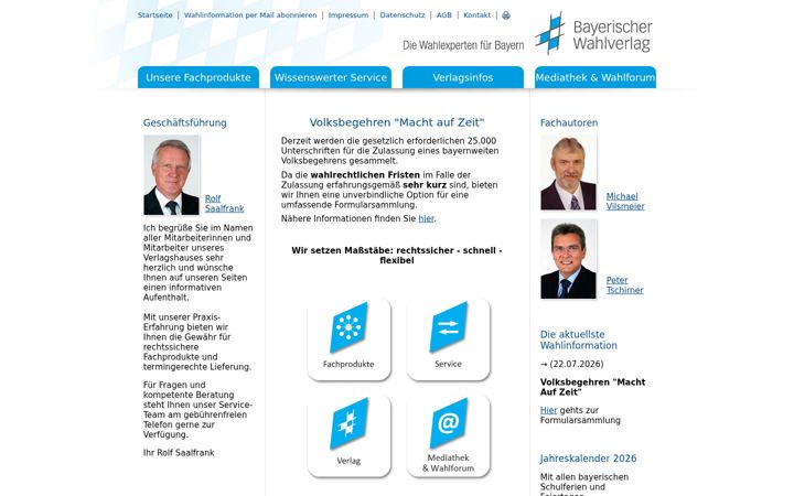 Screenshot of bayerischer-wahlverlag.de