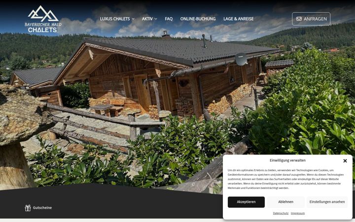 Screenshot of bayerischer-wald-chalets.de