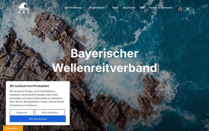Screenshot of bayerischerwellenreitverband.de