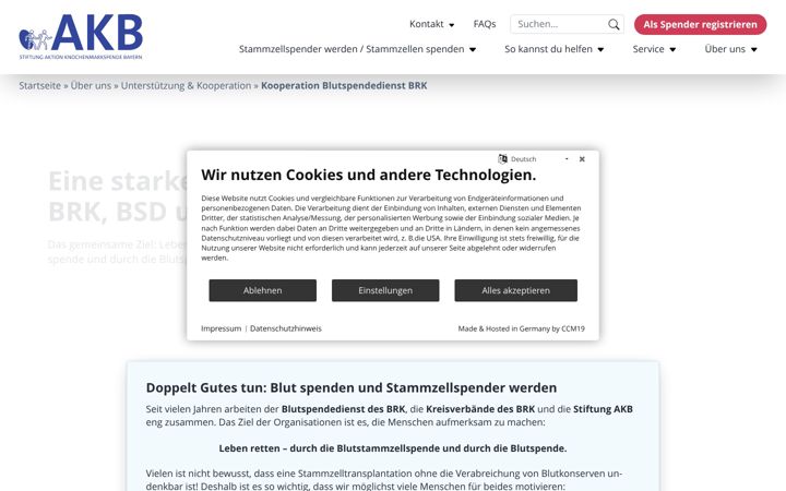 Screenshot of bayern-gegen-leukaemie.de
