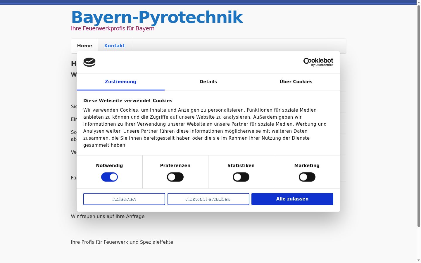 Snímek obrazovky baneru souhlasu zobrazeného před jakoukoli interakcí