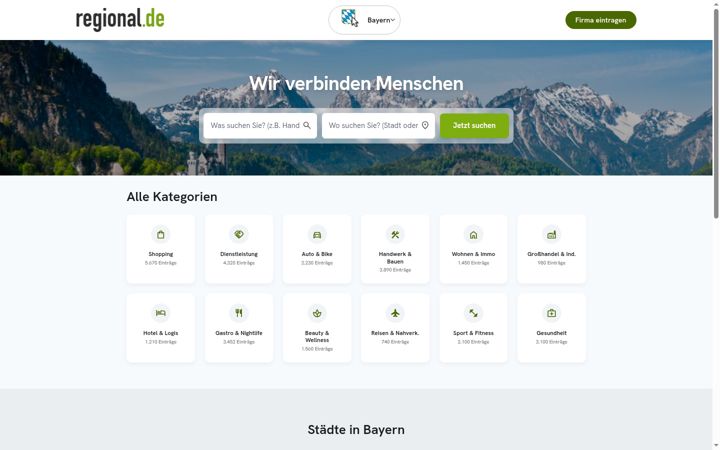 Screenshot of bayern-regional.de