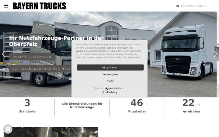 Ekraanipilt saidist bayern-trucks.de