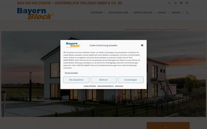 Screenshot of bayernblock-holzhaus.de