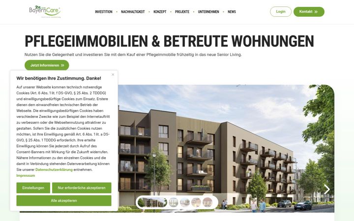 Screenshot of bayerncare.de
