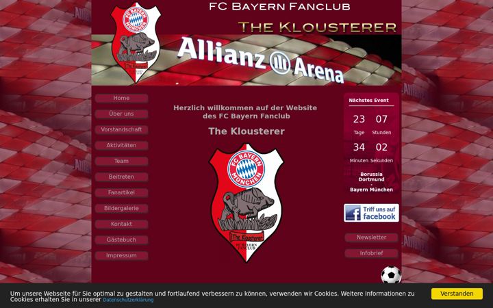 Screenshot of bayernfanclub-klouster.de