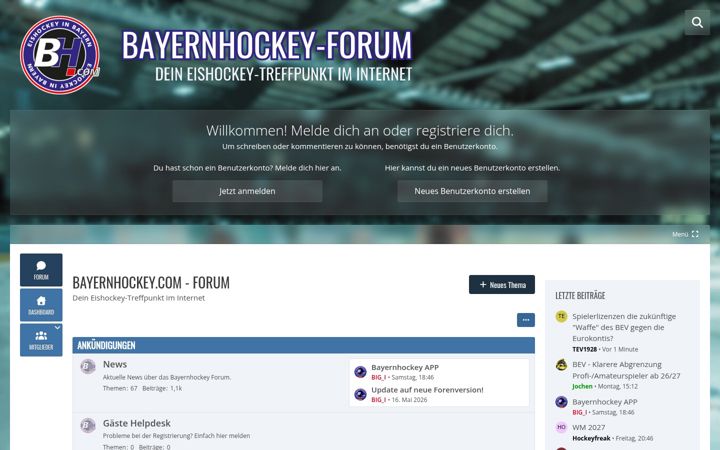 Screenshot of bayernhockey-forum.de
